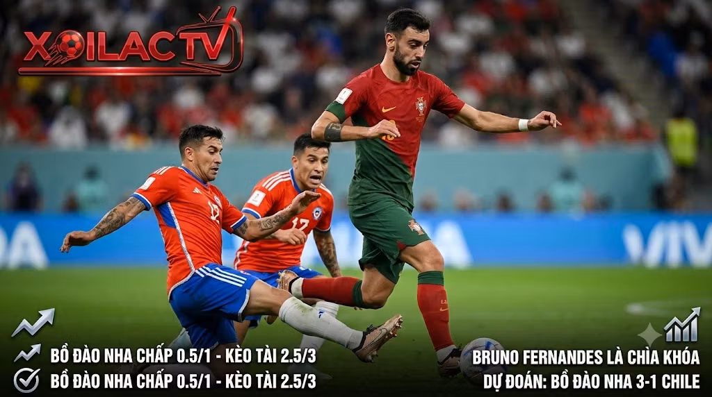 Soi kèo Bồ Đào Nha vs Chile: Điểm nóng tranh chấp giữa Bruno Fernandes và hàng tiền vệ Chile, dự đoán tỷ lệ kèo tài xỉu và kèo châu Á.